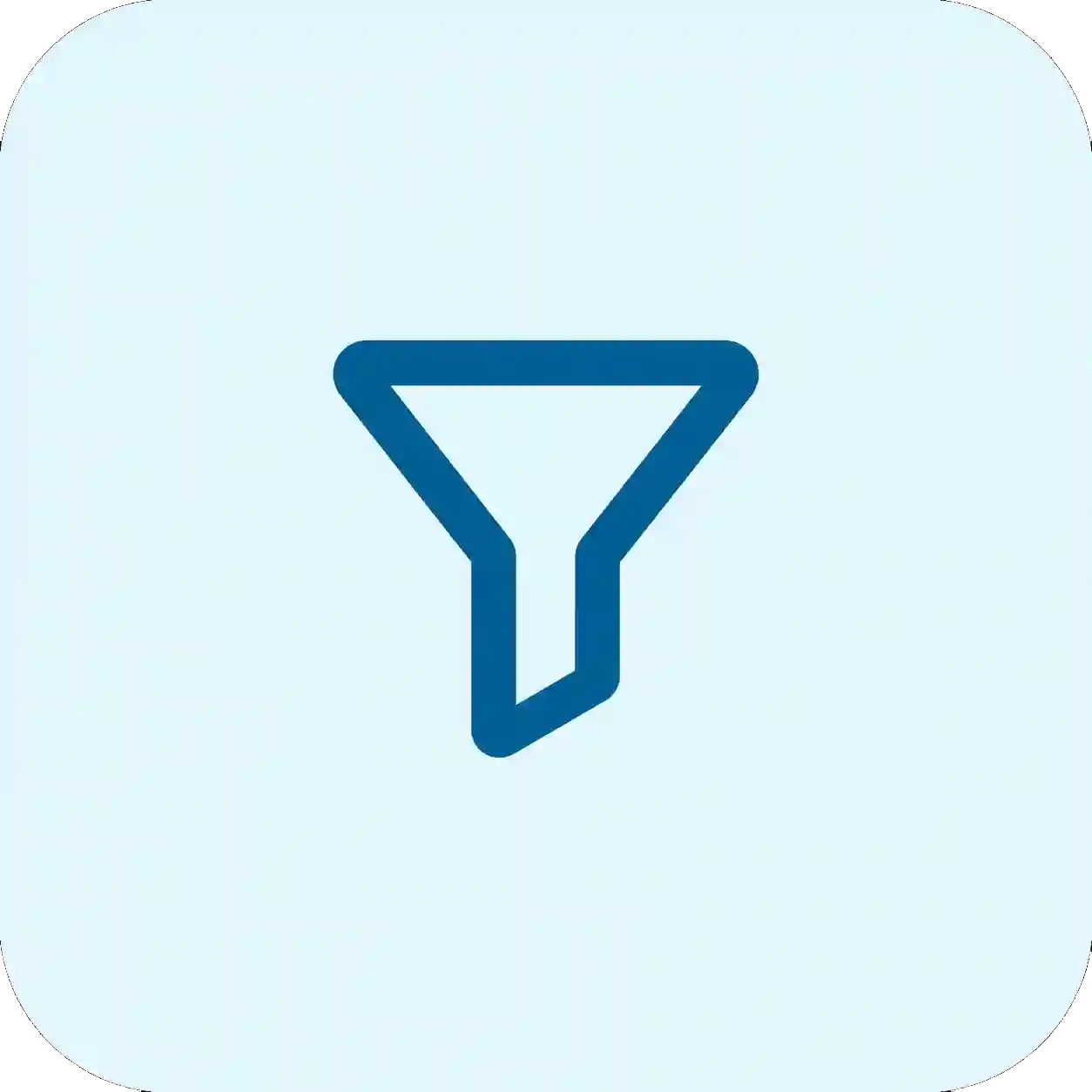 minimal teal funnel filter icon